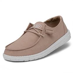 Hey Dude Damen Wendy Slub Canvas Moc Toe Shoes, Tan, 41 EU von Hey Dude