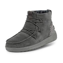 Hey Dude Eloise Suede - Damenstiefel - Farbe Carbon - Stiefeletten im Mokassin-Stil - Größe 37 von Hey Dude