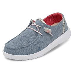 Hey Dude Wendy - Damenschuhe - Farbe Chambray Braid Indigo - Freizeitschuhe im Mokassin-Stil - Größe 38 von Hey Dude