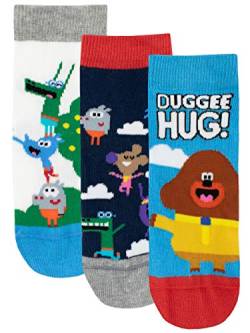 Hey Duggee Cotton Blend Socken mit Eichhörnchen Club Kumpels Norrie, Tag und Happy Pack von 3 für Unisex-Kinder Junior Größe 6-8,5 / 24-26,5 cm Mehrfarbig von Hey Duggee