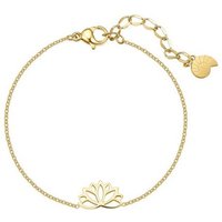 Hey Happiness Armband Lotus 18K Vergoldet, Armkette Lotusblume Anhänger, Edelstahl Damen Kettchen Blume, wasserfest von Hey Happiness