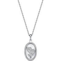 Hey Happiness Charm-Kette Silber Kette mit Rose Anhänger, oval, 925er Sterling Silber Charm Kette, Geschenk Idee von Hey Happiness