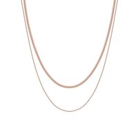 Hey Happiness Edelstahlkette Damen Layer mehrschichtig, Kordel Schlange Kette, Collier Doppelt Halskette 18K Roségold Vergoldet 2-lagig, wasserfest von Hey Happiness