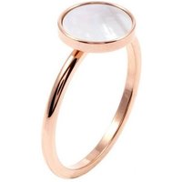 Hey Happiness Fingerring Kreis Muschel 18K Gold Roségold, Edelstahl Damen Ring Geo Plättchen, Geschenk Idee von Hey Happiness