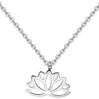 Hey Happiness Kette mit Anhänger Kette Damen Blume hängend, Edelstahlkette Charm, Halskette Damen Lotus 18K Gold Roségold, wasserfest von Hey Happiness