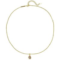 Hey Happiness Kette mit Anhänger Tropfen Abenteuer Mut Amulett hängend, 18K Vergoldet, 925 Silber Kette Damen Edelstein Hell Gelb farbig, Geschenk Idee von Hey Happiness