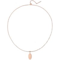 Hey Happiness Kette mit Anhänger mit Gravur 'Sisters' Geschwister Geschenk, Gravur Kette 18K Roségold vergoldet, Damen Kette Edelstahl Anhänger Geo, Statementkette Plättchen oval von Hey Happiness