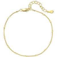 Hey Happiness Silberarmband Damen Plättchen dünn, 18K Vergoldet, Armkette Silber 925 Platten, Geschenk Idee von Hey Happiness