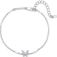 Hey Happiness Silberarmband Schmetterling Kristalle Charm, 18K Vergoldet, Damen Armkette Silber 925 hängend Zirkonia, Brautschmuck von Hey Happiness