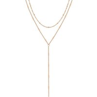 Hey Happiness Y-Kette Layer Kette Damen Edelstahl 18K Gold Roségold, Kugel Kette, Plättchen Kette, wasserfest von Hey Happiness