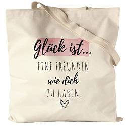 Hey!Print Glück Ist Eine Freundin Wie Dich Zu Haben Jutebeutel Stoffbeutel Canvas Geschenk Danke Sagen Best Friends Freundinnen von Hey!Print