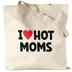 Hey!Print I Love hot Moms Jutebeutel Lustig Witzig Herz Love Valentinstag Vater Mutter Geburtstag Jahrestag Papa Mann von Hey!Print