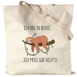 Hey!Print Ich bin Rentner und muss gar nichts Jutebeutel Stoffbeutel Canvas Lustig Spruch Ironie Faultier Geschenkidee Ruhestand Rente Abschied von Hey!Print