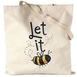 Hey!Print Let It Be(e) Jutebeutel Stoffbeutel Canvas Bienen Motiv Sumsi Loslassen Mental Health Humorvolle Geschenkidee Spruch von Hey!Print