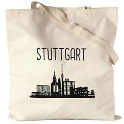 Hey!Print STUTTGART Skyline Jutebeutel Stoffbeutel Canvas Souvenir Andenken Deutsche Großstädte Motiv Stadt Silhouette Geschenkidee Umzug von Hey!Print