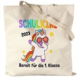 Hey!Print Schulkind 2023 Bereit Für 1. Klasse Jutebeutel Stoffbeutel Canvas Einhorn Unicorn Geschenkidee Grundschule Einschulung von Hey!Print