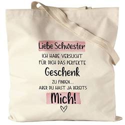 Hey!Print Schwester Geschenk Jutebeutel Stoffbeutel Canvas Mit Spruch Lieblingsschwester Geschenkidee Humor Sarkasmus von Hey!Print