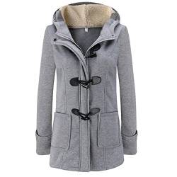 Hey ~ Yo Damen Kapuzenjacke Winterjacke Wintermantel Steppjacke Kapuzenpullover Lange Parka Outwear Jacke Mäntel Oberbekleidung Coat (Hellgrau, 44) von Hey ~ Yo