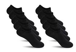 HeyUU 10 Paar Sneaker Socken Herren & Damen Baumwolle Füßlinge Socken mit Mesh Atmungsaktiv 10x Schwarz 35-38 von HeyUU