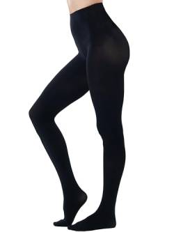 HeyUU Damen Bunte Blickdichte Strumpfhose 80 DEN Microfaser Stützstrumpfhose (Schwarz, M) von HeyUU