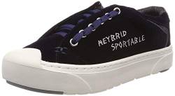 heybrid Damen Samt Sneaker Schnürhalbschuh, Navy, 37 EU von Heybrid