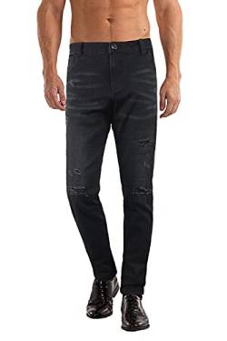 Jeans Herren Stretch Slim Fit Schwarz Jeanshose Skinny Fit Straight Hauteng Jeans Für Herren 38W/32L von Heyfanee