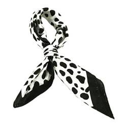Eleganter quadratischer Schal aus Satin, Schwarz und Weiß, als Geschenk für Damen von Heyjewels