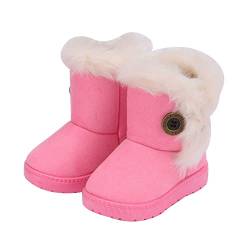 Hezeisoar Kinder Warme Winterstiefel Jungen Mädchen Gefütterte Schneestiefel Baby Leicht Stiefeletten Rutschfest Kleinkindschuhe Weichsohlen Schlupfstiefel Rosa,19 EU = 20 Etiketten von Hezeisoar