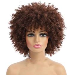 6 Zoll Kurze Perücke Gerade Heiße Schwarze Frauen Afro Volle Perücke Lockige Afro-Perücken Für Schwarze Frauen von Hgvcfcv