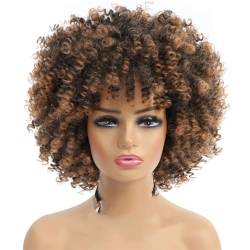 6 Zoll Kurze Perücke Gerade Heiße Schwarze Frauen Afro Volle Perücke Lockige Afro-Perücken Für Schwarze Frauen von Hgvcfcv