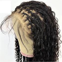 Perücken Haarknotenlose Vollspitzeperücken Vorgezupft Mit Babyhaar 300% Dichte Boho Box Braid Perücken Lockiges Ende Für Frauen von Hgvcfcv