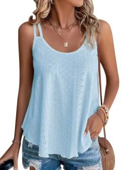 Damen Tank Top Sommer Spaghetti Cami Blusen Tops Oberteile Ärmellose Camisole Shirt Himmel.blau M von Hgyfcnb