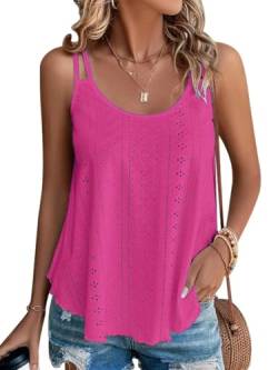 Damen Tank Top Sommer Spaghetti Cami Blusen Tops Oberteile Ärmellose Camisole Shirt Rose M von Hgyfcnb