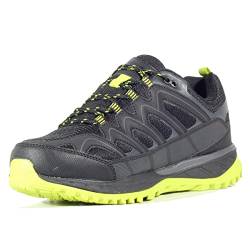 Hi-Tec Lander Low Herrenschuhe, wasserdicht, Wanderschuhe, Winterschuhe, Trailschuhe für Herren mit Membran, Schwarz / Kohlegrau / Limettengrün (Black Charcoal, 45 EU von Hi-Tec