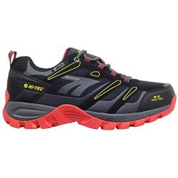 Hi-Tec Muflon Low Trekkingschuhe für Herren, wasserdicht, Bergschuhe für Herren, Black Molten Lava Spectra Yellow, 42 EU von Hi-Tec