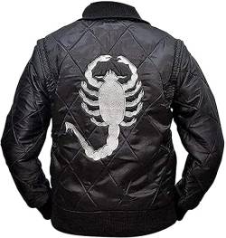 HiFacon Herren-Jacke Drive Scorpion Ryan Gosling Skorpio Logo, gesteppt, Satin, Schwarz – Satinjacke, XL von HiFacon