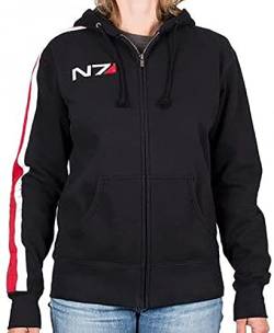 HiFacon N7 Mass Effect 3 Motorradjacke für Herren, Leder, Schwarz Gr. XXX-Large, Schwarz – N7 Hoodie für Damen von HiFacon