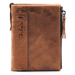 Hibate (Braun Leder Männer Geldbeutel RFID Schutz Herren Geldbörse Portemonnaie mit Münzfach Kartenetui Wallets von Hibate