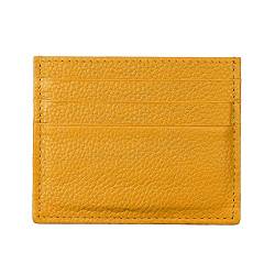 Hibate (Gelb RFID Schutz Leder Kartenetui für Herren Damen Slim Mini Karten Geldbörse Kreditkartenetui von Hibate