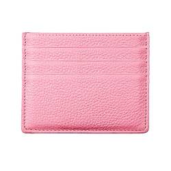 Hibate (Pink RFID Schutz Leder Kartenetui für Herren Damen Slim Mini Karten Geldbörse Kreditkartenetui von Hibate