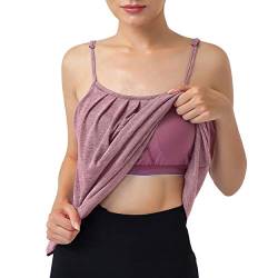 Hibelle Damen BH, Camisole mit verstellbaren Spaghettiträgern, plissierter Vorderseite, fließend, Sommer, lässiges Tanktop, Weinrot, Groß von Hibelle