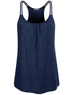 Hibelle Damen Scoop Ausschnitt Cute Racerback Yoga Workout Tank Top X-LargeUS 14-16) Blau-3 von Hibelle