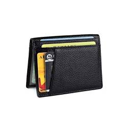 Hiessgozy Ultra Slim Blocking Leder Brieftasche Kreditkarte für Männer 2021 Geld Tasche Brieftaschen Frauen Geldbörse E9T3 Fall Mode, Schwarz , Free Size von Hiessgozy