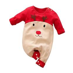 Baby Strampler Weihnachten Weihnachtsoutfit,Strampler Junge Mädchen,Neugeborenes Santa Elfen Schlafstrampler mit Hut Weihnachts Party Kleidung Set von Hifot