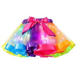 Hifot Mädchen Tutu Rock LED, Leuchtend Tüllrock Kinder Ballettrock Pailletten Led Lichter Kleid Tutu für kleine Mädchen, Prinzessin Tanzrock Tanzkleid Partykleid von Hifot