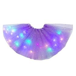 Hifot Mädchen Tutu Rock LED, Tüllrock Kinder Ballettrock Pailletten Led Lichter Kleid Tutu für kleine Mädchen, Prinzessin Tanzrock tanzkleid von Hifot