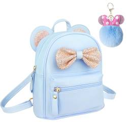 Hifot Rucksack für Mädchen, Süßer Fliege Rucksäcke Mini Leicht Schultaschen mit Schlüsselanhänger Tagesrucksack für Damen Kinder Geschenke von Hifot