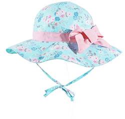 Mädchen Sonnenhut Kinder Verstellbarer Hut mit breiter Krempe Sonnenschutz Sommer UPF 50 für Baby Säugling Kind Kleinkind Breiter Krempe Strand Cap von Hifot