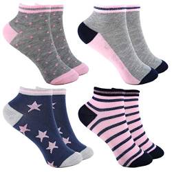 HighClassStyle 12 Paar Mädchen Sneaker Socken Kinder Ladies Sport Strümpfe Baumwolle A.C-257 Größe 23-38 Kids Kurzsocken (27-30) von HighClassStyle