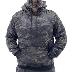 HSD Woobie Hoodie Militär Sweatshirt Leicht, Wasserabweisend Schnell Trocknend, Schwarzer Camouflage-Pullover, Large von HighSpeedDaddy